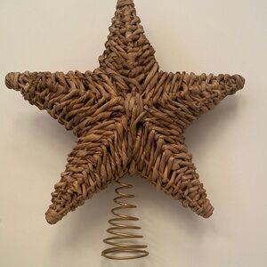 Cailini Coastal Woven Bankuan Star Holiday Tree Topper.